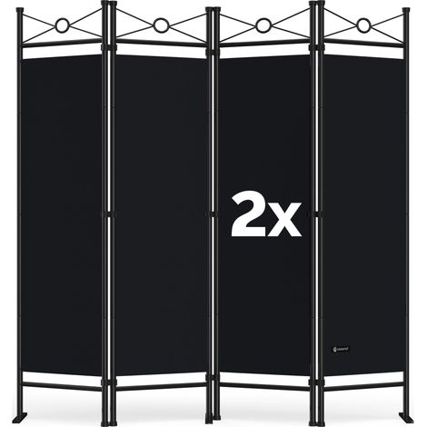 Casaria Biombo Divisor Lucca Separadores 180x163cm Set de 2 Paredes divisoras interior 4 paneles de Tela (1/5)