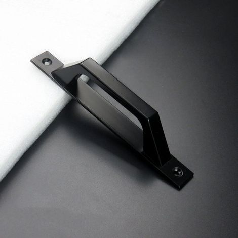 1 x Manija de puerta en forma de D para puerta de jardín de madera, 200 mm, color negro (1/5)