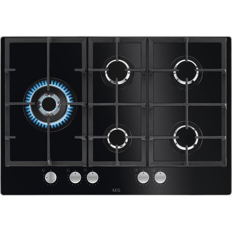 Plaque de cuisson aeg HKB75820NB noir 75 cm verre fonte