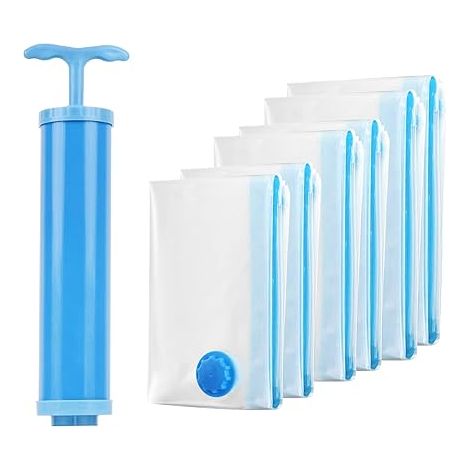 Sacs de rangement sous vide réutilisables pour le voyage (lot de 6)-AquaForge (1/5)