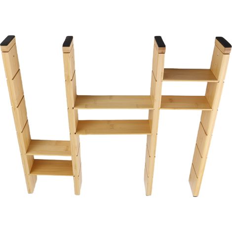 Séparateurs de tiroir en bambou avec inserts pour vêtements, cuisine organisateurs réglables extensibles ustensiles organisation maison, bureau, dortoir, commodes (1/5)
