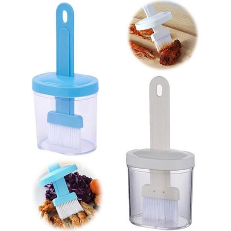Pinceau à Badigeonner - Cuisine - Distributeur d'Huile d'Olive - Nylon Alimentaire - 2 en 1 - 17x7.5cm (1/4)