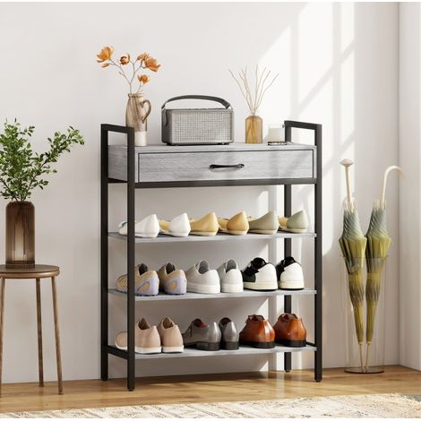 Zapatero estantería con cajón industrial metal gris OKMYHOME (1/5)