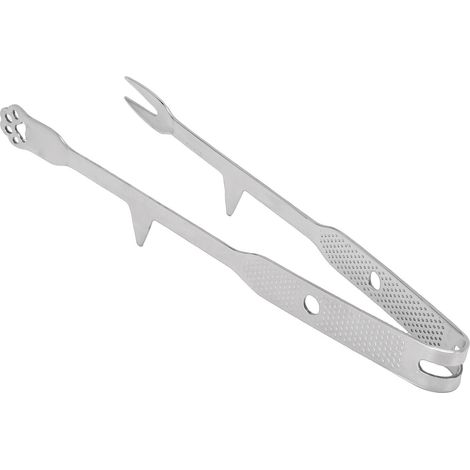 Pinze da cucina con punte affilate, in acciaio inox 316, antiscivolo, per barbecue, con forchetta, per cucinare e servire carne e verdure. (1/5)