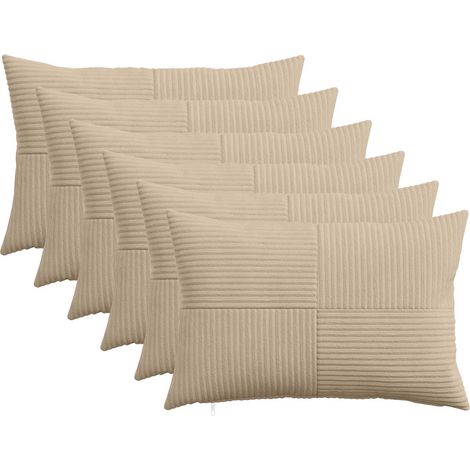 vidaXL Funda de almohada 6 pcs ALMELO Topo 50 x 70 cm pana (1/5)