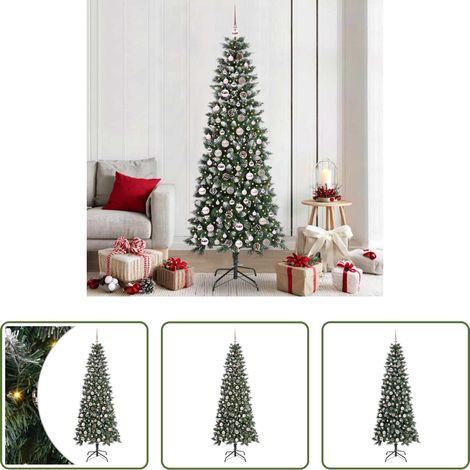 LED-Weihnachtsbaum - Künstlicher Weihnachtsbaum mit 300 LEDs mit Ständer Grün 210 cm (1/5)