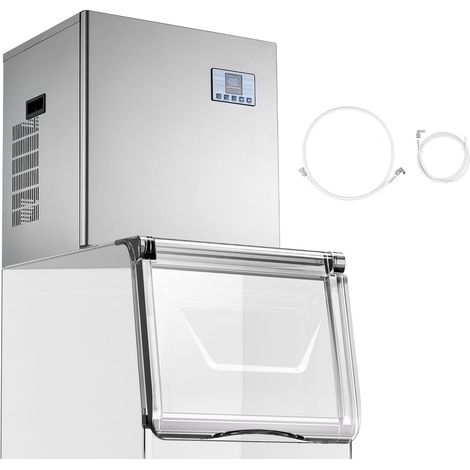 Mophorn Gewerbliche Eismaschine – Edelstahlgerät mit einer Kapazität von 181 kg/Tag, ausgestattet mit intelligentem Bedienfeld, Selbstreinigungsfunktion und einstellbarer Eisdicke,– Nur Gerät (1/5)