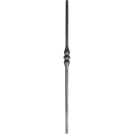 Poteau avec motif double olive, forgé - Hauteur 1200mm Base rond de Ø25mm - Fer forgé - À souder - DECO FER FORGE
