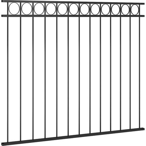 Pannello di recinzione ASSEN in acciaio 1,7x1,5 m Nero (1/4)