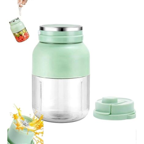 Mixeur plongeant à extraction de jus sans passoire, double couvercle, bol unique, compatible lave-vaisselle, vert (1/5)