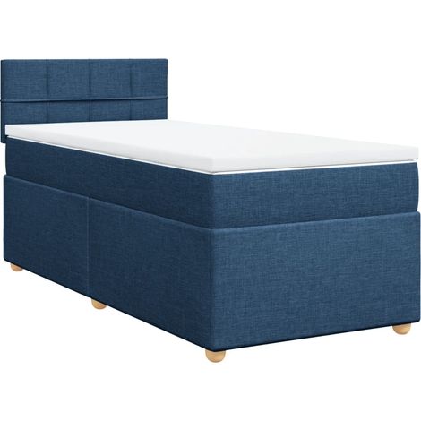 Maison Exclusive - Boxspringbett mit Matratze Blau 90x190 cm Stof (1/5)