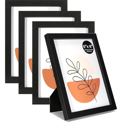 Lot de 4 Cadres Photo 15x20 cm, Cadre Noir 15x20 cm, pour Photos, Images, Affiches, Puzzle (1/5)
