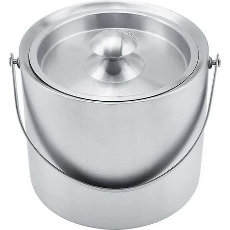 Seau à glace à double paroi isolé en acier inoxydable pour les mariages (3l) (1/5)