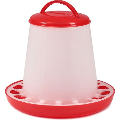 Comedero Dispensador de alimentos Bebedero 9 KG de plástico Comedero para pollos Alimentación de aves Alimentador para aves de corral