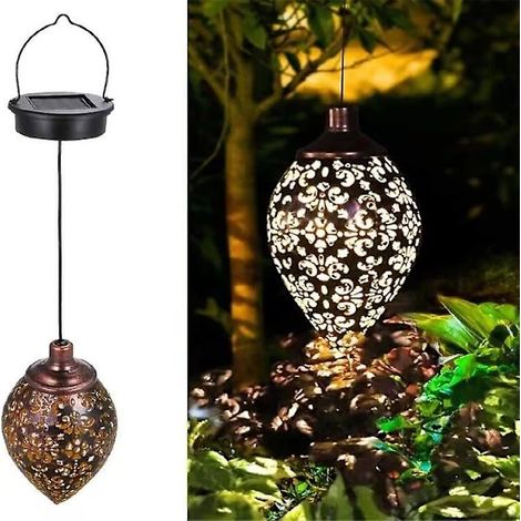 Lampes solaires suspendues d'extérieur, lampes en métal, décoration extérieure pour patio, jardin, porche, pelouse, accessoires de jardin artistiques...-AquaForge