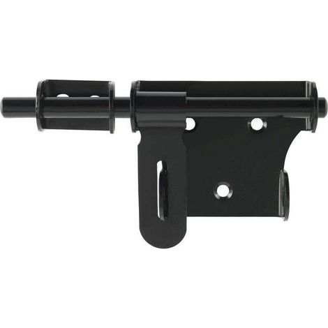 Enowelir Loquets et Verrous Loquet Porte Exterieur, Verrou Porte Coulissante avec Trou pour Cadenas Serrure de Porte Extérieure ou Intérieure, Loquets de Portes 15 CM en Acier Inoxydable Noir (1/4)