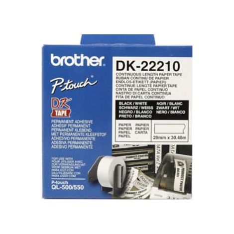Brother DK-22210 cinta para impresora de etiquetas Negro sobre blanco