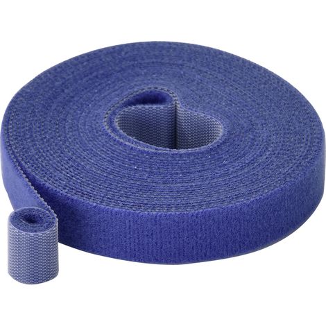 TRU COMPONENTS T24CA065 Klettband zum Bündeln Haft- und Flauschteil (L x B) 5 m x 15 mm Blau 5 m