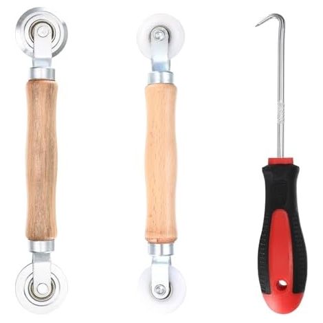 Werkzeug Einzieher Einroller für Keder Fliegengitter Kederwerkzeug Spline Roller, Werkzeug Einzieher Einroller für Keder Gummischnur, Doppelrad Kedereinroller Dichtungseinroller für Fenster (1/5)