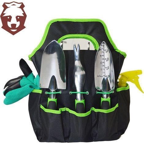 Aluminium Outil de Jardinage 7pcs Tough Résistant à la Corrosion Kit de Jardinage Présent Set de Jardinage Adulte avec Sac de Rangement Gants Antidérapants Semis Taille Repiquage et Entretien (1/5)