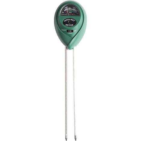 CSPARKV (26×3×3cm)1 Soil pH Tester, 3 in 1 Soil Moisture/PH/Light Meter Tester, Gardening Tool Kit for Lawn, Garden Pots, No Batteries, Green