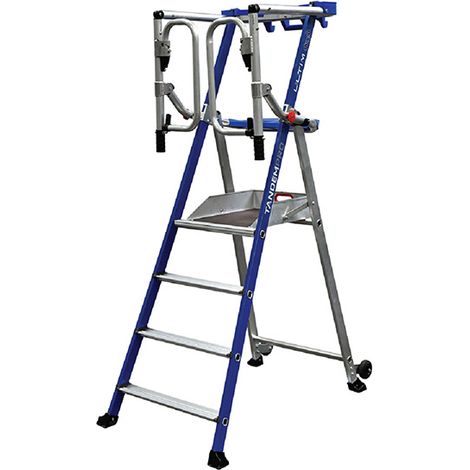 Scala a palchetto 4 gradini - Altezza mass. lavoro 2.95m - PIRLF4-U/ALU