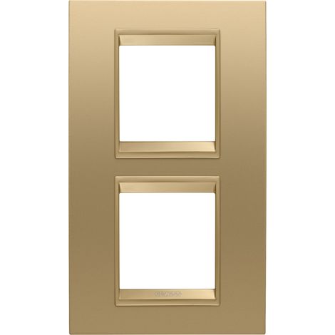 PLAQUE LUX 2+2P V MÉTAL OR GEWISS GW16224XG