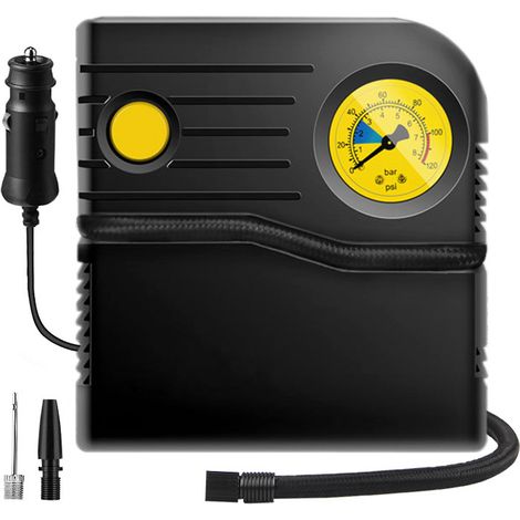 Digitaler Autoreifenfüller, tragbarer Luftkompressor für Autoreifen, 12-V-Autoluftpumpe, Reifenpumpe mit Druckmesser, LED-Leuchten, Ventiladapter für Fahrräder, Autos, Basketball, Poolspielzeug (1608)