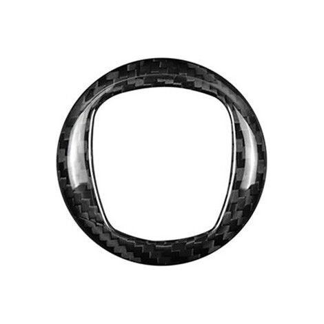 Echte Carbonfaser-Hartaufkleber, passend für Mercedes-Benz 500 Modelle der Baujahre 2008-2023, Lenkrad-Mittelringabdeckung, Innenausstattung (schwarz).