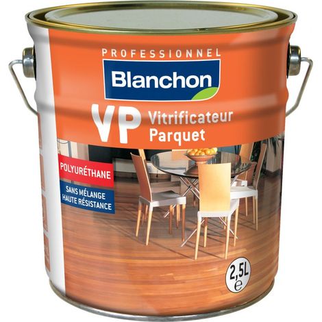 Blanchon – Vitrificateur parquet traditionnel 2,5L – Mat soie cire naturel – Haute résistance pour parquets et escaliers – Application facile sans mélange
