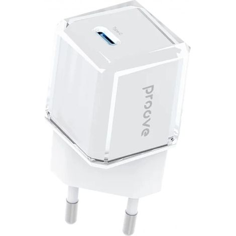 Cargador de pared PROOVE Pure GaN de 30 W, color blanco, 1 unidad. (1/4)