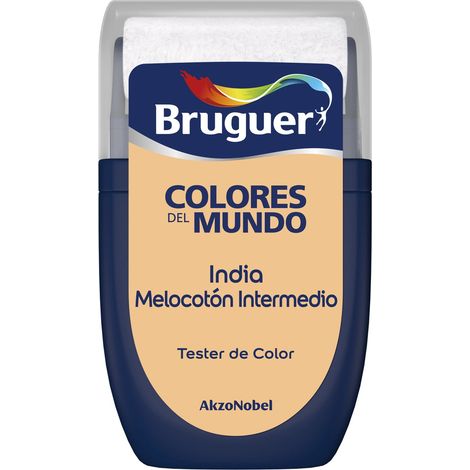 Bruguer Tester Colores del Mundo Pintura para paredes monocapa India Melocotón Intermedio 30 ml (1/4)