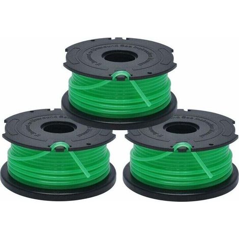Replacement spools for grass trimmers, self-rewinding spool, 3 x 6 m nylon line and durable line, ⌀2 mm line Fontainebleau, 3-pack, green MUMU (1/4)