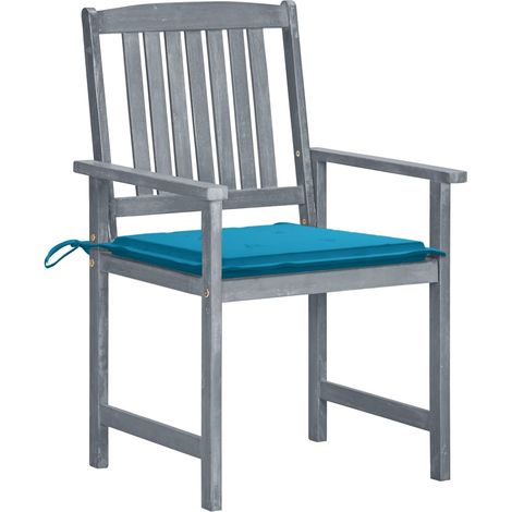 Maison Exclusive - Sedie da Giardino con Cuscini 8 pz in Massello di Acacia Grigie