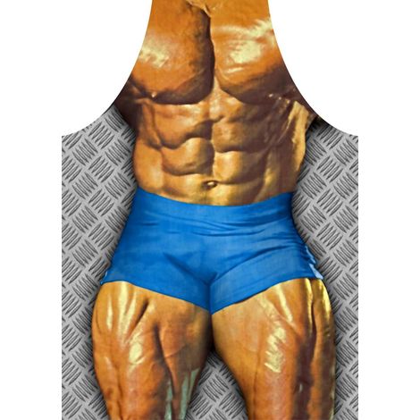 Sexy Küchenschürze, muskulöser Mann F29