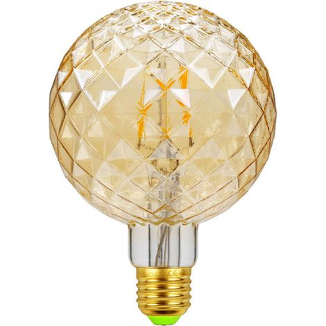 Grande ampoule LED Edison en cristal - G95 Style vintage - À filament - Décoration - Lumière chaude , doré