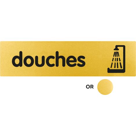 Plaque de porte Douche - Classique or 170x45mm - 4490380