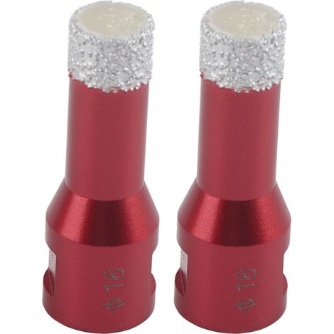 Lot de 2 forets diamantés M14 à filetage femelle pour meuleuse d'angle, pour carrelage céramique, 16 mm (1/5)