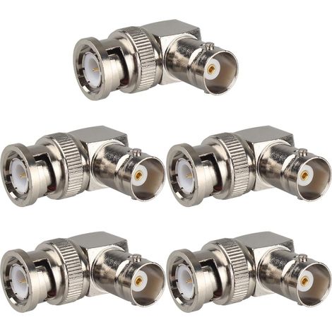 BNC Mâle vers BNC Femelle Adaptateur coude Adaptateur 90 degrés RF Câble Coaxial Compatible avec Caméras de Sécurité CCTV Surveillance HD SDI Câble d'extension Commutateur (1/4)