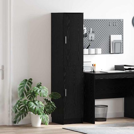 Highboard Schwarz Eichen-Optik 35 x 39 x 168 cm