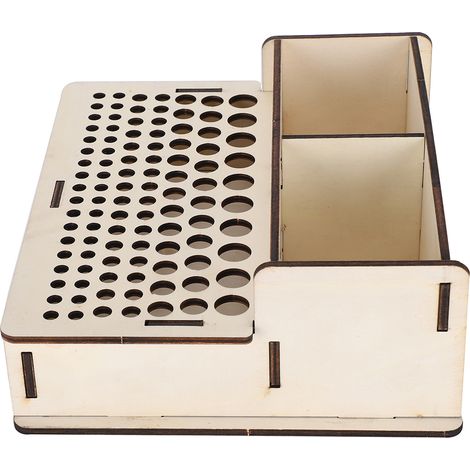 Porte-outils en bois et cuir, boîte de rangement pour outils en cuir, étagère de rangement en bois (102) (1/5)