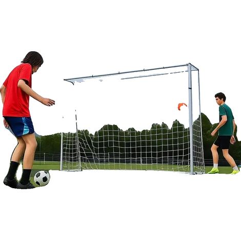 Rebondisseur de football, Matériau en fer, Dimensions 2,4 m x 1,8 m, Filet de rebond double face, Compatibilité d'entraînement, Comprend un but (1/5)