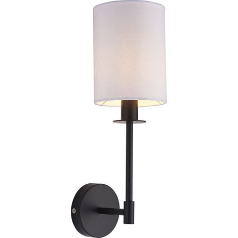 Applique minimalista nera opaca paralume bianco E14 Endon (1/5)