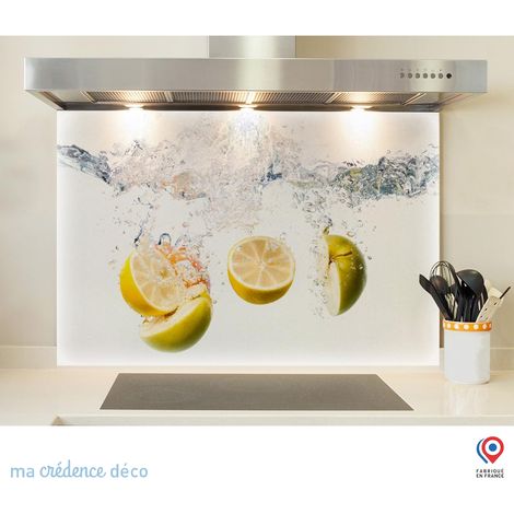 Fond de hotte : Bain de pommes et citrons - Verre trempé - 90 cm - 60 cm (1/5)