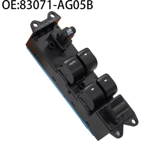 Interrupteur de lève-vitre 83071-AG05B, compatible avec les modèles Subaru Legacy et Outback 2005-2009, commande le lève-vitre électrique. (1/4)