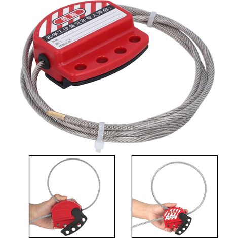 Industriesicherheitsschloss BD-L11-4, energieisolierter Griff, 4 mm verstellbares Edelstahlseil (1/5)