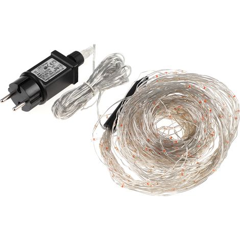 Lichterkette mit LED-Silberbeschichtung aus Kupferdraht, Sternenmuster, für die Dekoration im Innen- und Außenbereich (1/5)