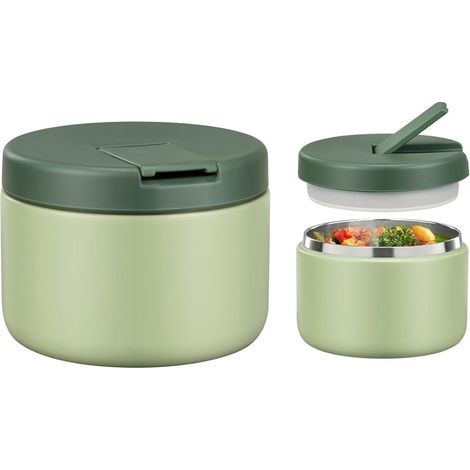 Thermobehälter 350ml Edelstahl Kinder Lunchbox auslaufsicher Grün (1/5)