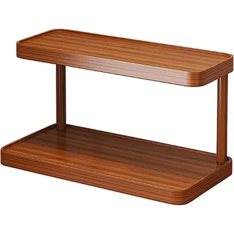 Étagère à tasses 2 niveaux en bambou et MDF pour comptoir, support à mugs et porte-gobelets, 11.8" L x 5.5" l x 5.7" H (petit modèle) (1/4)