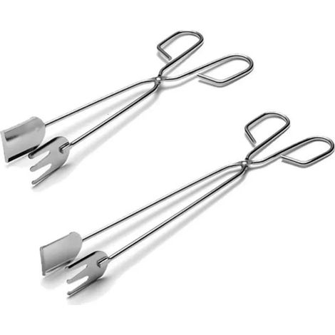 2-teilige Camping-Holzzange (26 cm), robustes Werkzeug zum Aufsammeln von Holzscheiten beim Grillen im Freien.